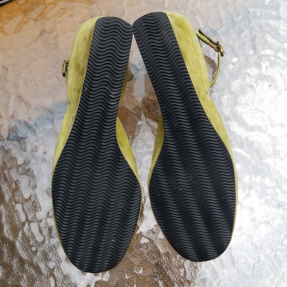 Green Suede Wedge Penny Loafer with Ankle Strap - Picture 7 of 7